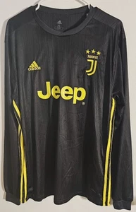 JUVENTUS FC 2018/19 3rd Mens Soccer Jersey Adidas Black LS SZ XL Fits Like a LRG - Picture 1 of 10