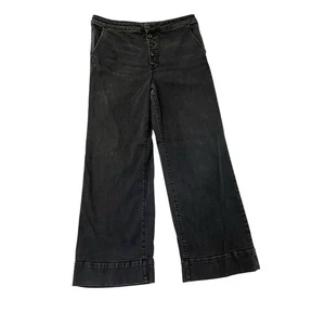 Anthropologie Pilcro Ultra High-Rise Wide-Leg Jeans Stretch Denim schwarz Gr. 33 - Bild 1 von 11