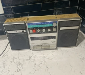 Vintage JC Penny Boombox Surround Sound 681-3023 GETESTET FUNKTIONIERT Silber RAR Modell - Bild 1 von 12