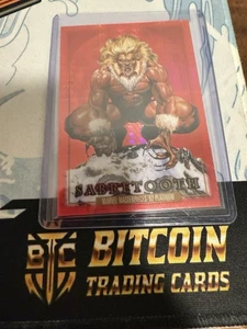 2024 Marvel Masterpieces '92 Platinum #78 Sabretooth Red Prism /492 - Picture 1 of 2