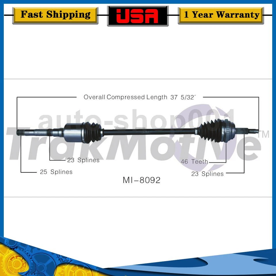 Eje delantero derecho CV eje articulado se adapta a Plymouth Neon 2,0 L 1999 1998 Foto 1 de 1