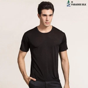 Pure Silk Strick Herren Rundhalsausschnitt kurzärmelig massiv US S M L XL - Bild 1 von 8