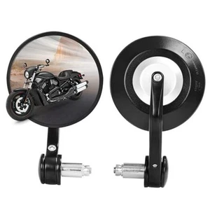 Bar End Mirrors for Motorcycles,Rearview Handlebar Mirrors Motorcycle Bar Round - Picture 1 of 7