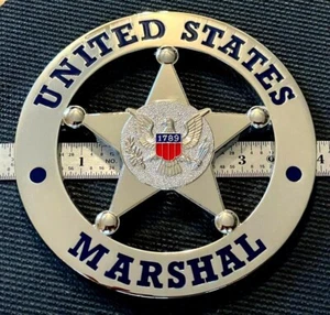 US Marshals Service - GIANT Paperweight coin 3.75in SILVER DUSM vsn super rare - Bild 1 von 1