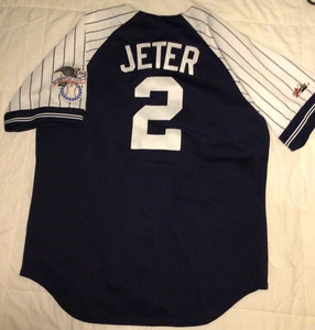 Camiseta deportiva de béisbol Derek Jeter #2 majestuosa cosida auténtica MLB Yankees de Nueva York - Imagen 1 de 7