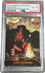2020 Upper Deck Marvel Masterpieces Legendary Orange Deadpool #32 PSA 8 X-Men