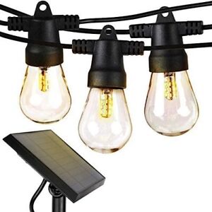 Brightech Ambience Pro Solar Powered Outdoor String Lights, 48 Ft Edison Bulbs