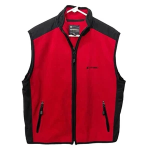 American Eagle AE Performance Men’s Size L Red/Black Fleece Vest Full Zip - Picture 1 of 6