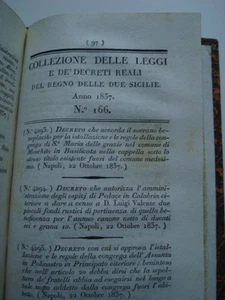 NAPOLI-REGNO DELLE DUE SICILIE-COLLEZIONI LEGGI E DECRETI REALI PER L'ANNO 1837 - Picture 1 of 1