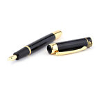 Hero 9018 Fountain Pen - Fude Artist's Signature Nib - Black Gold Luxury h
