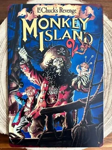 🍀 Blechschild Metallschild Gaming Monkey Island 2 Tin Sign