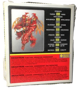 Transformers Beast Wars 1998 MEGATRON File Card Tech Specs Canada red dragon - Picture 1 of 1
