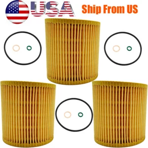 3Pcs Engine Oil Filters For BMW 130i 325xi 330xi 525i 530xi M4 X6 E82 F02 328i - Picture 1 of 6