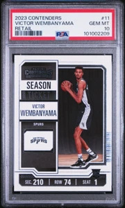 2023 PANINI CONTENDERS #11 VICTOR WEMBANYAMA VENDITA AL DETTAGLIO PSA 10 GEM MINT - Foto 1 di 2
