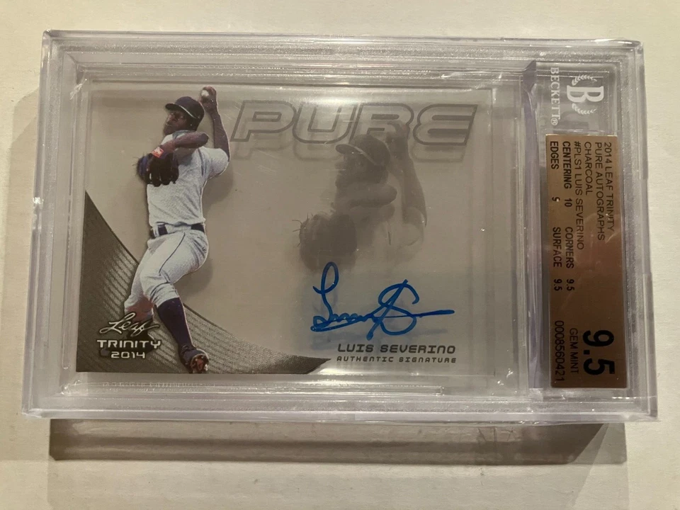 Luis Severino 2014 Leaf Trinity Pure Autographs Charcoal RC BGS 9.5 Auto 10 Mets - Image 1 of 2