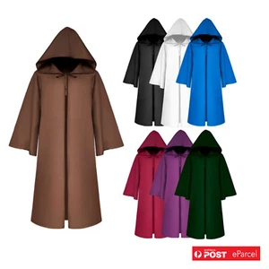 Kids Medieval Cloak Halloween Witch Vampire Robe Hooded Knight Cape Costume - Picture 1 of 30