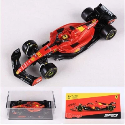 BBURAGO 1:43 SF23 2023 FERRARI Monza F1 #16 Charles Leclerc Model CAR w/ Helmet - Image 1 of 2