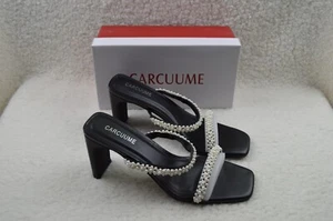 Carcuume Women's Square Toe Two Strap Open Toe Block Heels Sandal Size 8.5 - Picture 1 of 6