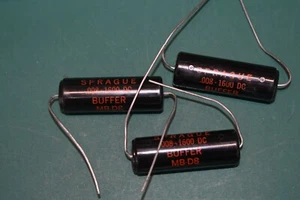 Sprague NOS Black Beauty .008 uF 1600 Vdc Amplificador de Audio Condensadores Trío Probado - Imagen 1 de 3
