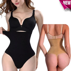 Women Boned High-Waist Trainer Tummy Control Body Shaper Thong Panty Shapewear - Picture 1 of 27