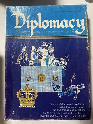 Vintage Diplomacy Avalon Hill Bookcase Game 1976 Wood Pieces Complete (NEW READ) - Image 1 of 4