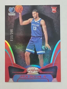 JAREN JACKSON JR 2018-19 PANINI CERTIFIED RED RC #D 019/299 - Picture 1 of 2