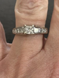 Natural Diamond Solitaire Ring Preowned - Picture 1 of 8