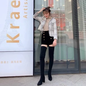 70cm Long Woman’s Over The Knee To Thigh High Block High Heeled Pointed Toe Boot - Picture 1 of 6