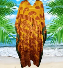 Boho Kafatn Tequila Sunset Gypsy Resort Kimono Maxi Caftan Dresses L-4XL