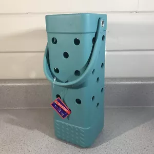Authentic Bogg Bag BYO Wine Tote in Turquoise Teal Blue Washable Tip Proof - Picture 1 of 11