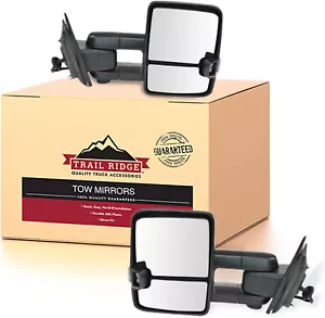 Espejo de remolque Trail Ridge eléctrico plegable memoria térmica señal de humo negro para GM - Imagen 1 de 14