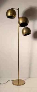 Brass Flore Lamp Vintage Koch & Lowy Brass Triple Ball Articulating Floor Lamp - Picture 1 of 8