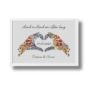 Jahrestag Geschenk Hochzeitstag Geldgeschenk mit Namen Gutschein Glückwunsch - Bild 1 von 15