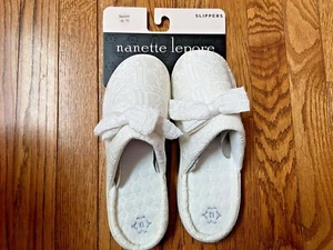 Women's Nanette Lepore Slippers Shoes, Cream Ivory, Size Medium 6.5-7.5, NWT - Picture 1 of 3