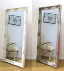 Abbey Large Shabby Chic Vintage Wall Leaner Mirror Cream Silver 65