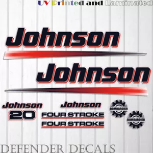 Johnson 20 HP Four Stroke outboard engine decal sticker set kit 20HP - Picture 1 of 1
