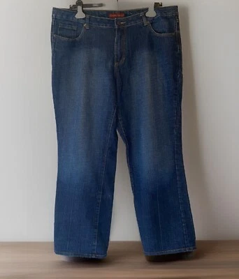 Pantalones de mezclilla Hillard & Hanson talla grande 18 W pierna ancha recta lavado oscuro elásticos Foto 1 de 4