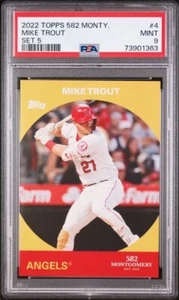 2022 Topps 582 Montgomery Club Set 5 #4 Mike Trout PSA 9 - Picture 1 of 2