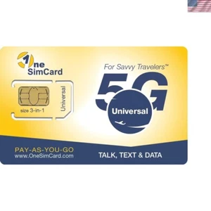 Travel SIM Card: 3-in-1 with Voice, Text & Data - $5 Credit for 200+ Countries - Picture 1 of 4