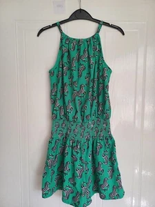 Kylie at M&Co kids sleeveless Green Zebra Summer Dress, 10-11 years - Picture 1 of 3