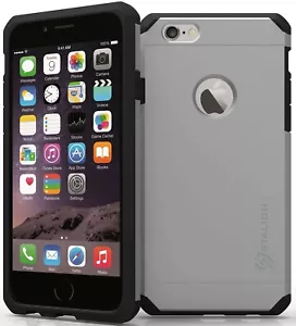 Stalion iPhone 6 / 6s Case Dual Layer Hybrid TPU Inside Hard PC Back- Grey Black - Picture 1 of 7