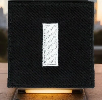 Black White O-2 O2 LT Lieutenant Rank Patch Fits For VELCRO® BRAND Fastener