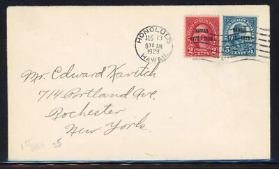 United States 1928 Hawaii Sesquicentennial Scott# 647-648 Rare First Day Cover💥 - Image 1 of 2