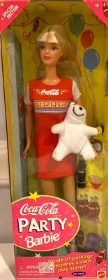 Muñeca Barbie Coca Cola Party 22964 Mattel 1998 Foto 1 de 4