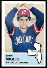 1982 Fritsch Waterloo Indians 16 John Miglio Baseball Card