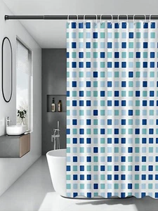 Shower Curtain Mould Proof Mildew Resistant Bathroom Polyester Fabric Curtains - Picture 1 of 4