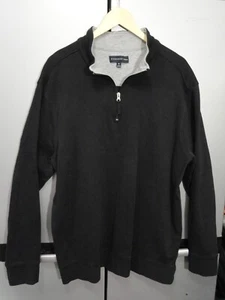 Siegfried & Company Black Pullover Sweater 1/4 Zip Mock Collar Men's Size XL - Picture 1 of 7