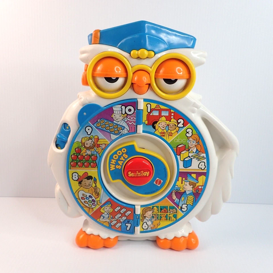Juguete educativo de aprendizaje vintage 1996 Mattel Whoo Says Wise Owl See n Say FUNCIONA Foto 1 de 4