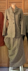 Sidesaddle habit sz 4 1 jacket & 1 apron Brown Rust Green Tan tweed Informal - Picture 1 of 24