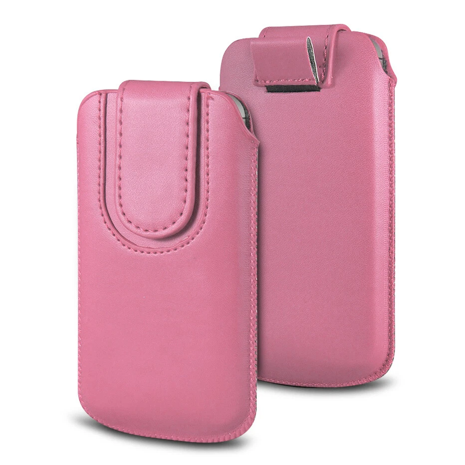 Magnetic PU Leather Pull Tab Flip Case Cover For Various Phones - L Pink (XXL) - Image 1 of 1